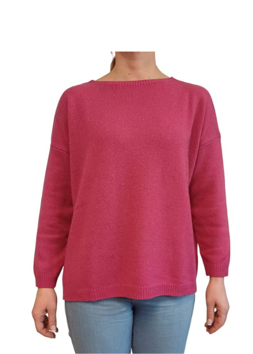 Maglia Donna Over Scollo Barca Cashmere Rigenerato-11