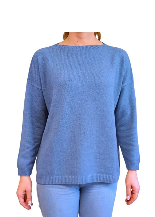 Maglia Donna Over Scollo Barca Cashmere Rigenerato-5