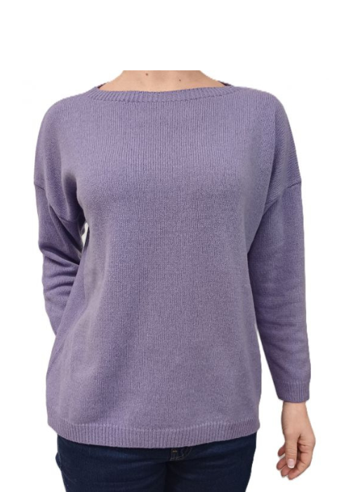 Maglia Donna Over Scollo Barca Cashmere Rigenerato-12
