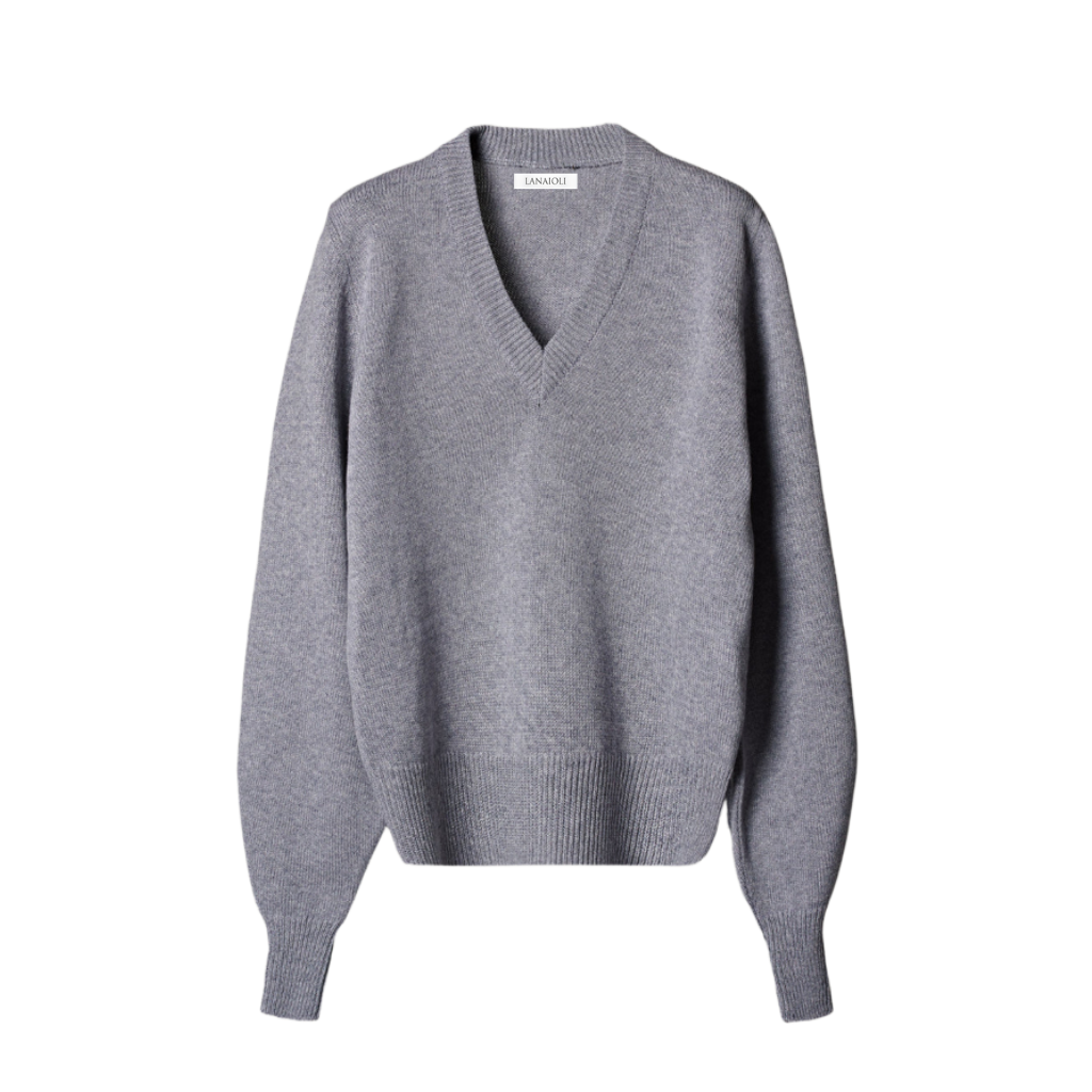 Maglia Donna Scollo a V Misto Cashmere Lana Merino e Seta-1