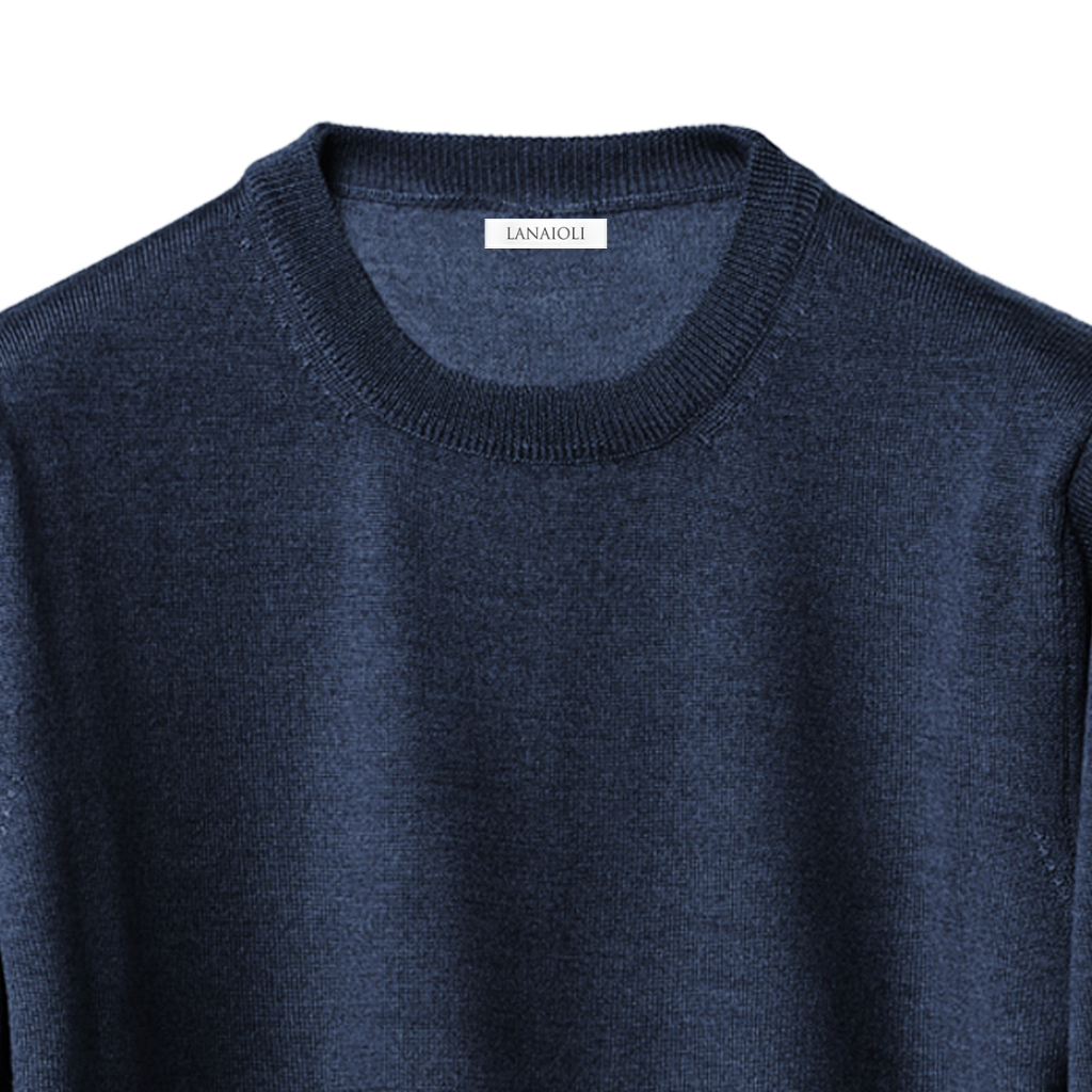 Maglia Uomo in misto Cashmere, Seta e Lana Merino Extrafine Girocollo-2