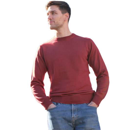 Maglia Uomo in misto Cashmere, Seta e Lana Merino Extrafine Girocollo-0