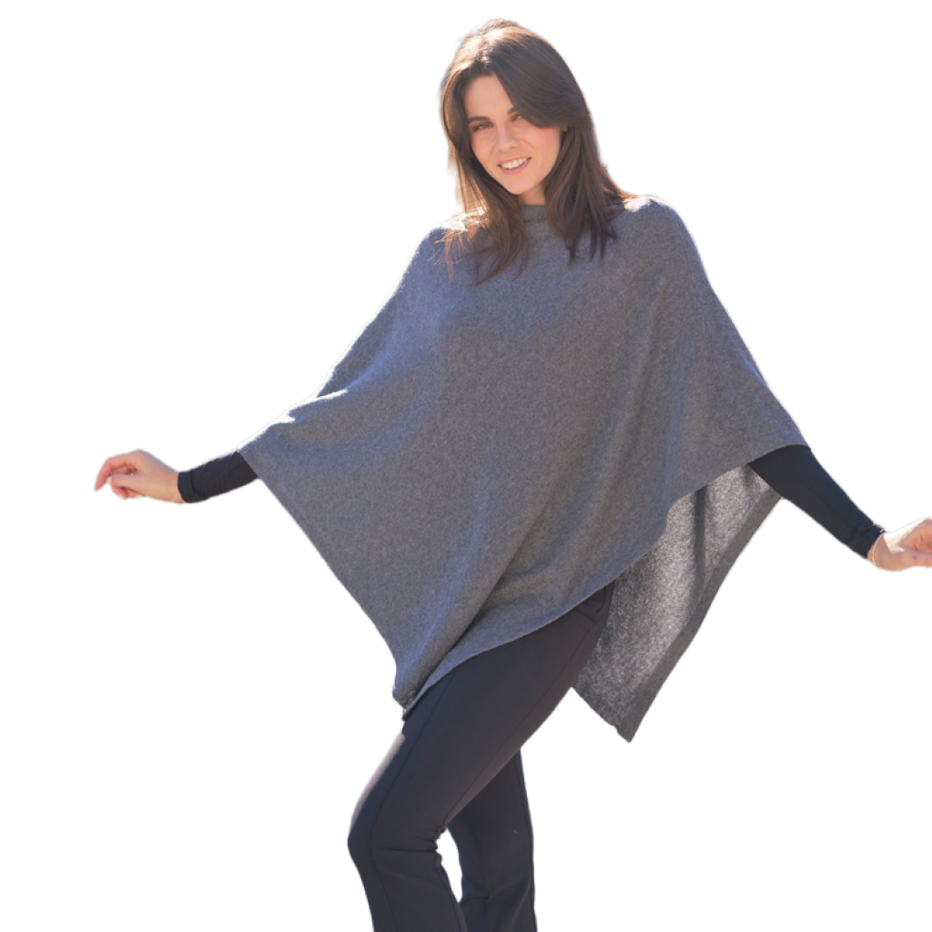 Mantella asimmetrica donna in lana merino extrafine cashmere e seta-2