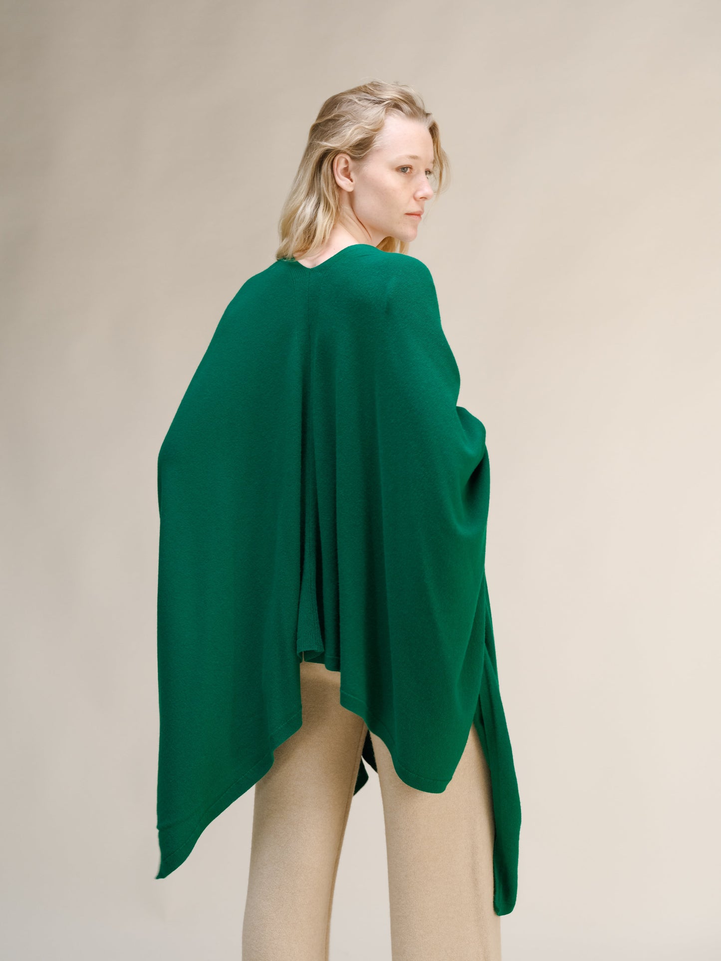 Cashmere Mix Maxi Cape - Italian Knitwear
