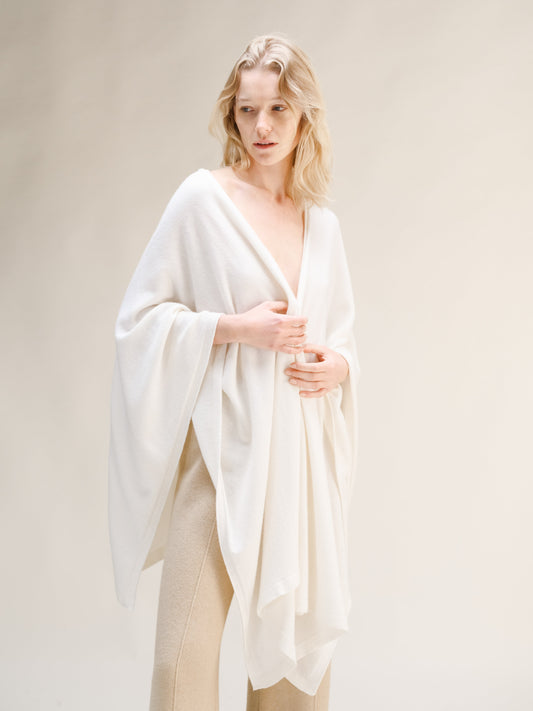 Cashmere Mix Maxi Cape - Italian Knitwear