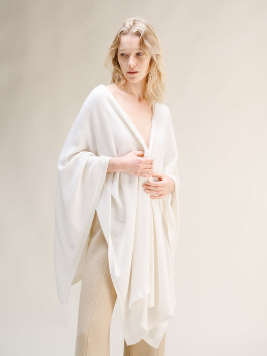 Cashmere Mix Maxi Cape Italian Knitwear