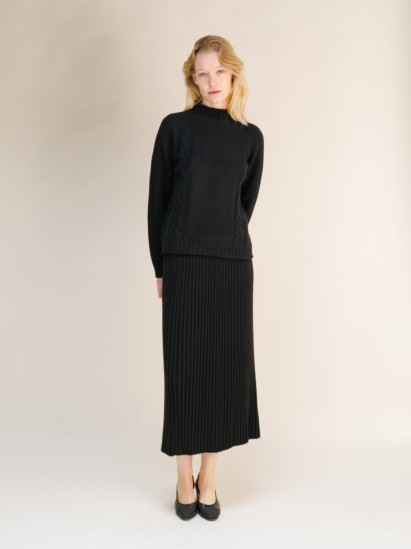 Cashmere Mix Perforated Skirt 3D-Knit