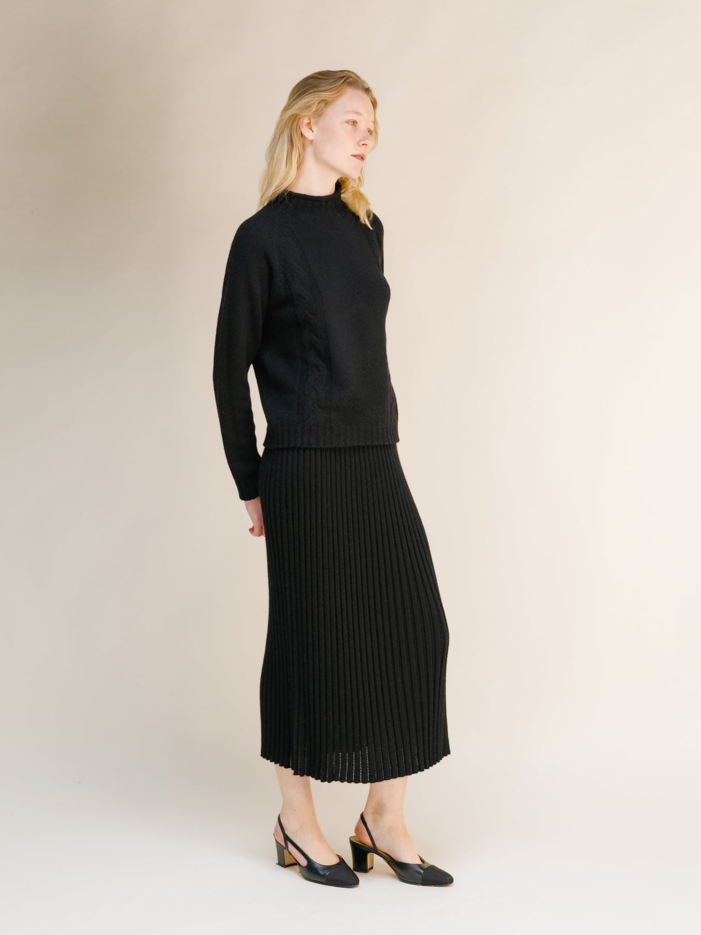 Cashmere Mix Perforated Skirt 3D-Knit