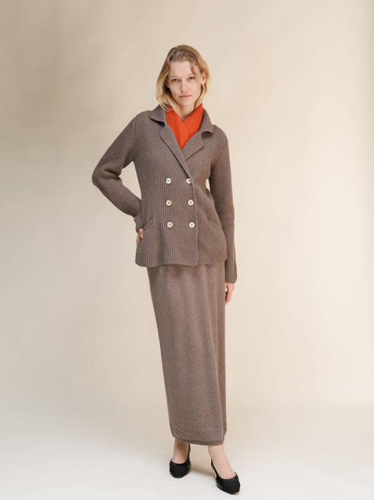 Artisan Cashmere Double-Breasted Knit Jacket