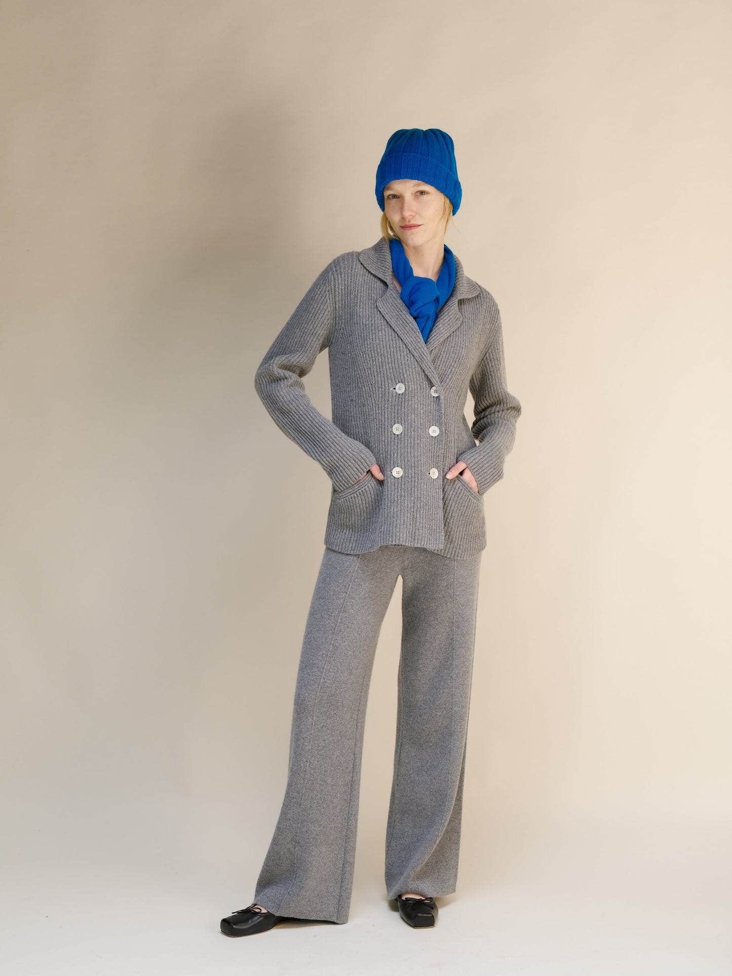 Artisan Cashmere Double-Breasted Knit Jacket