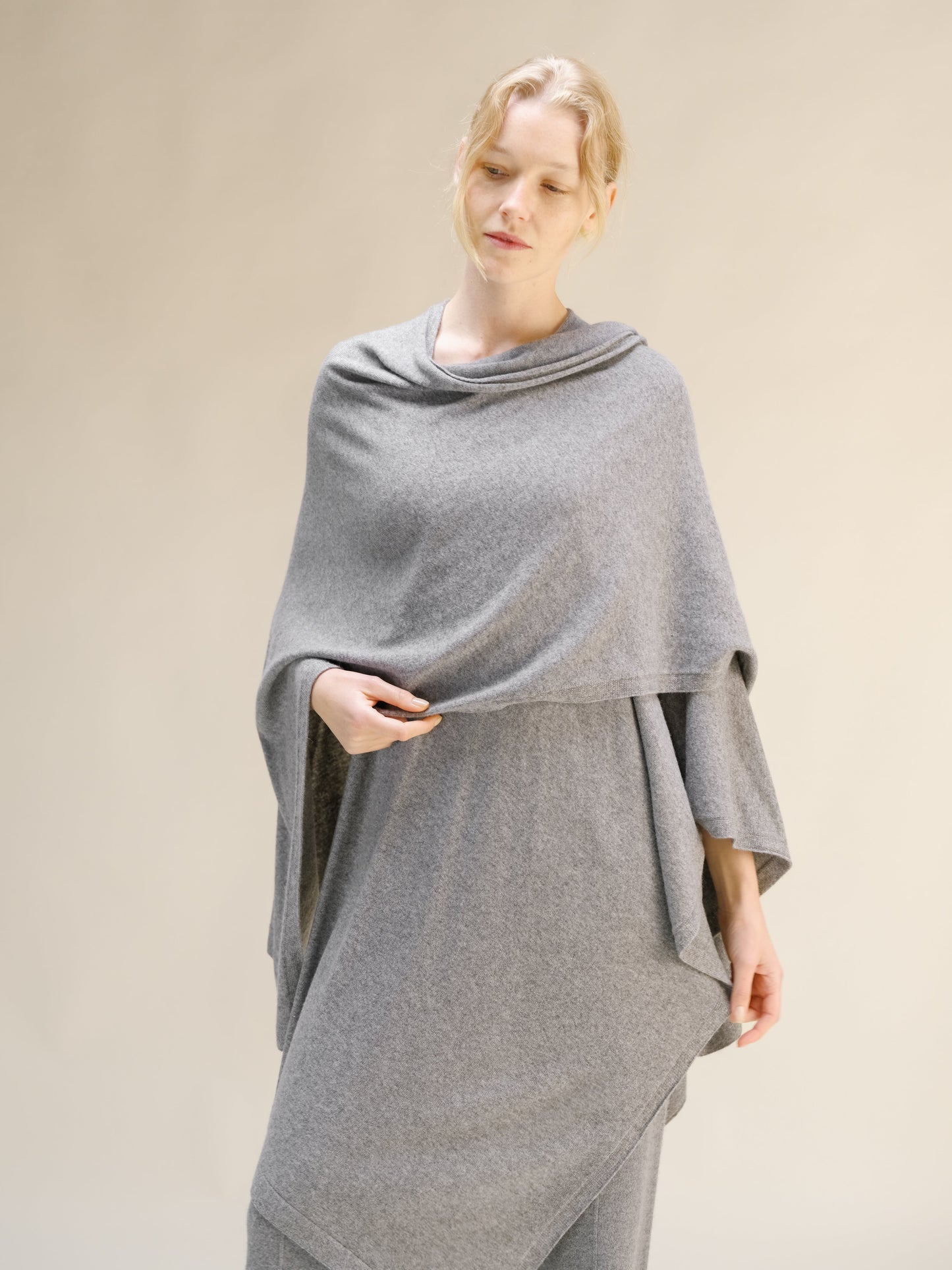 Cashmere Mix Maxi Cape - Italian Knitwear