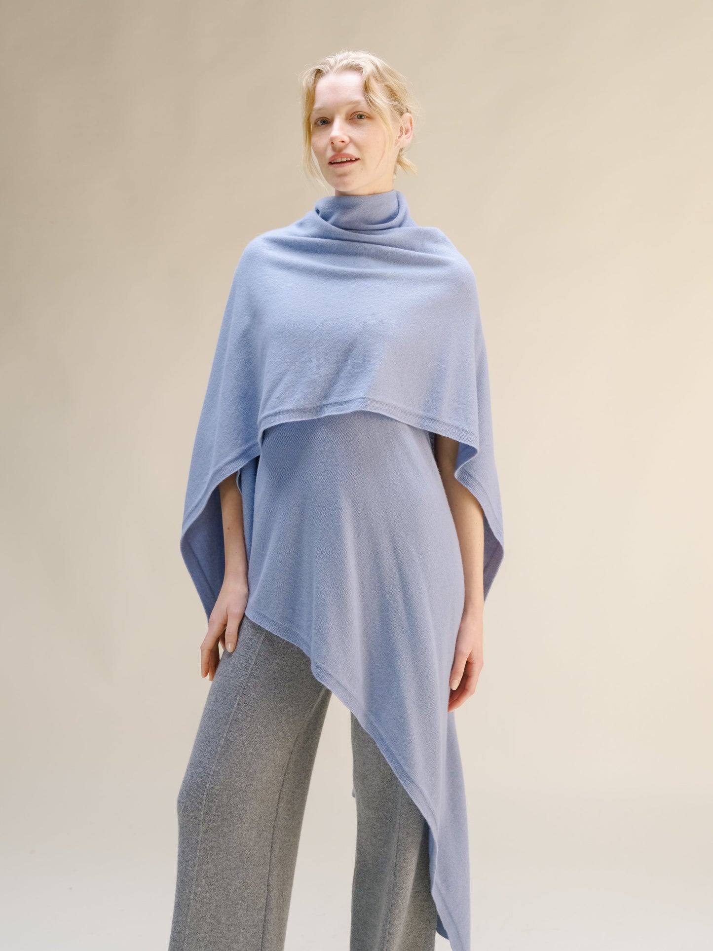 Cashmere Mix Maxi Cape Italian Knitwear