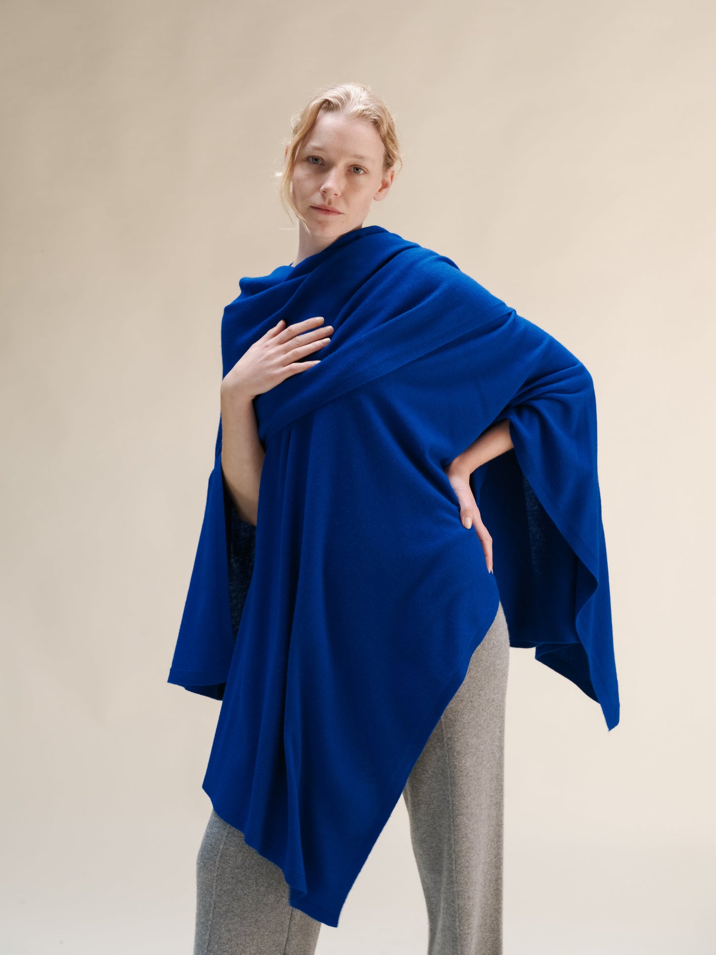 Cashmere Mix Maxi Cape - Italian Knitwear
