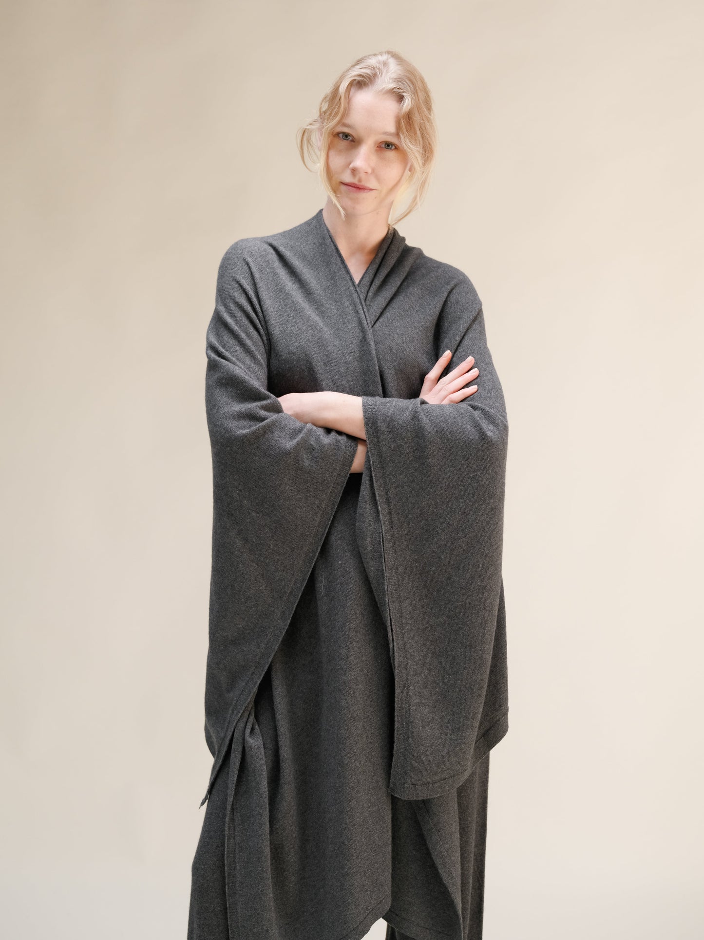 Cashmere Mix Maxi Cape - Italian Knitwear