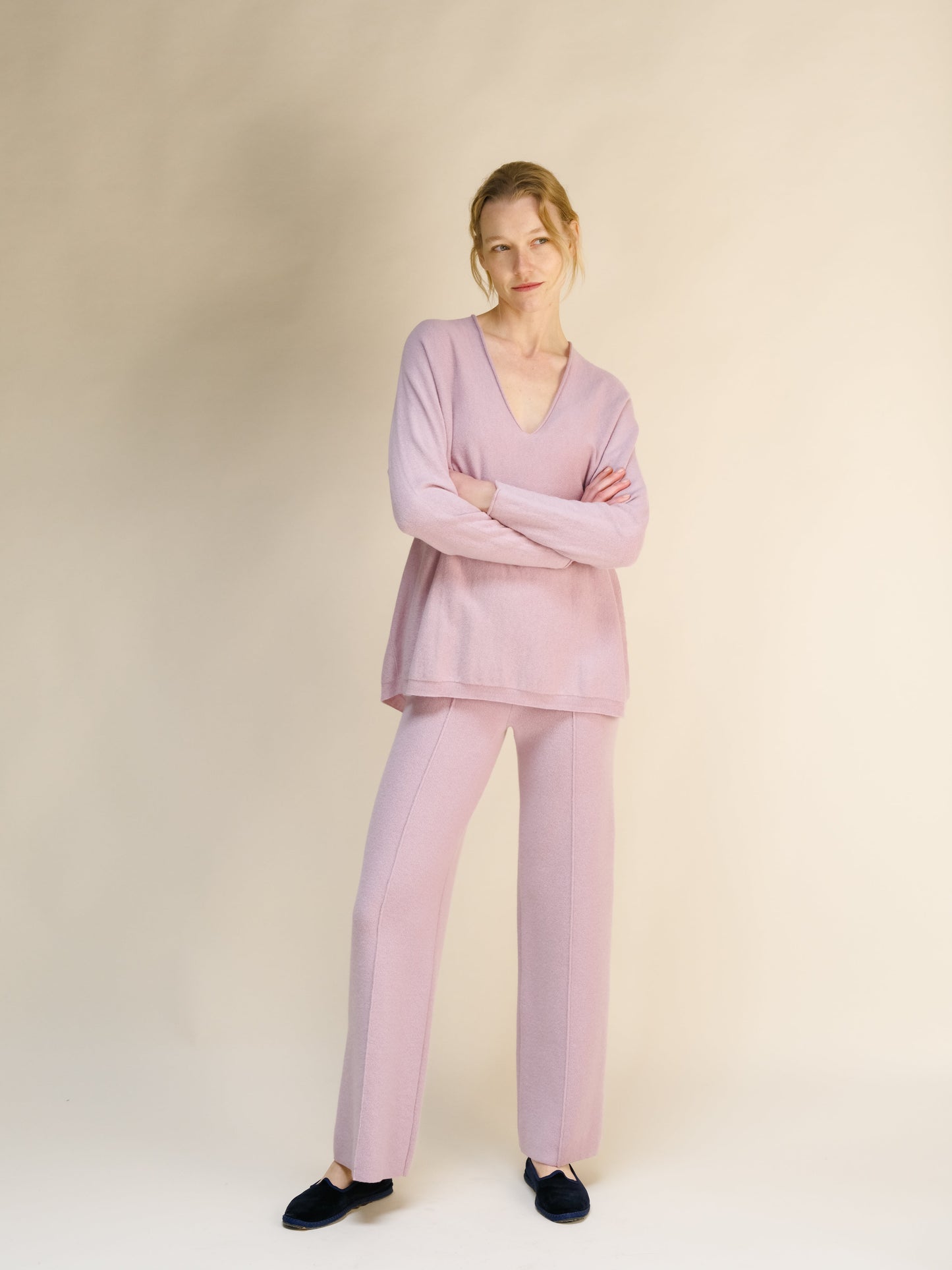 Cashmere Mix Solid Trousers