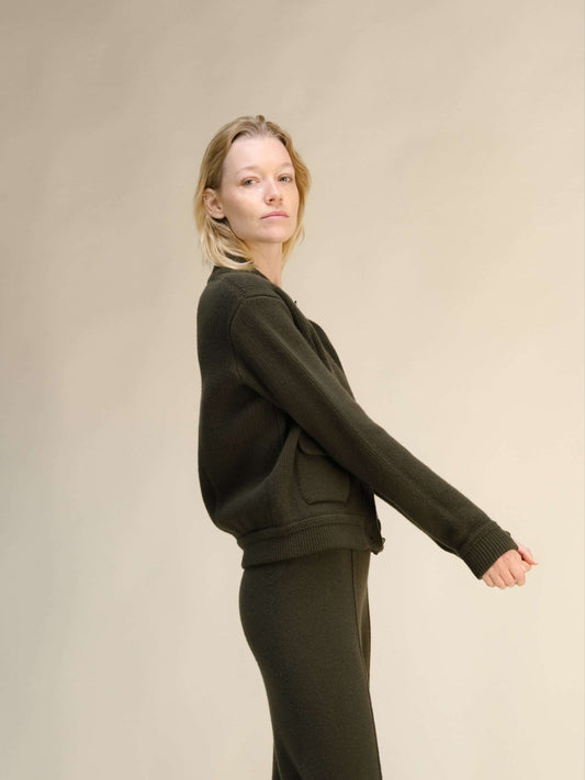 Cashmere Mix Bomber Jacket Italian