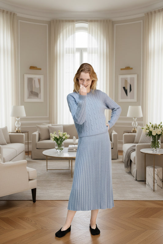 Cashmere Mix Perforated Skirt 3D-Knit