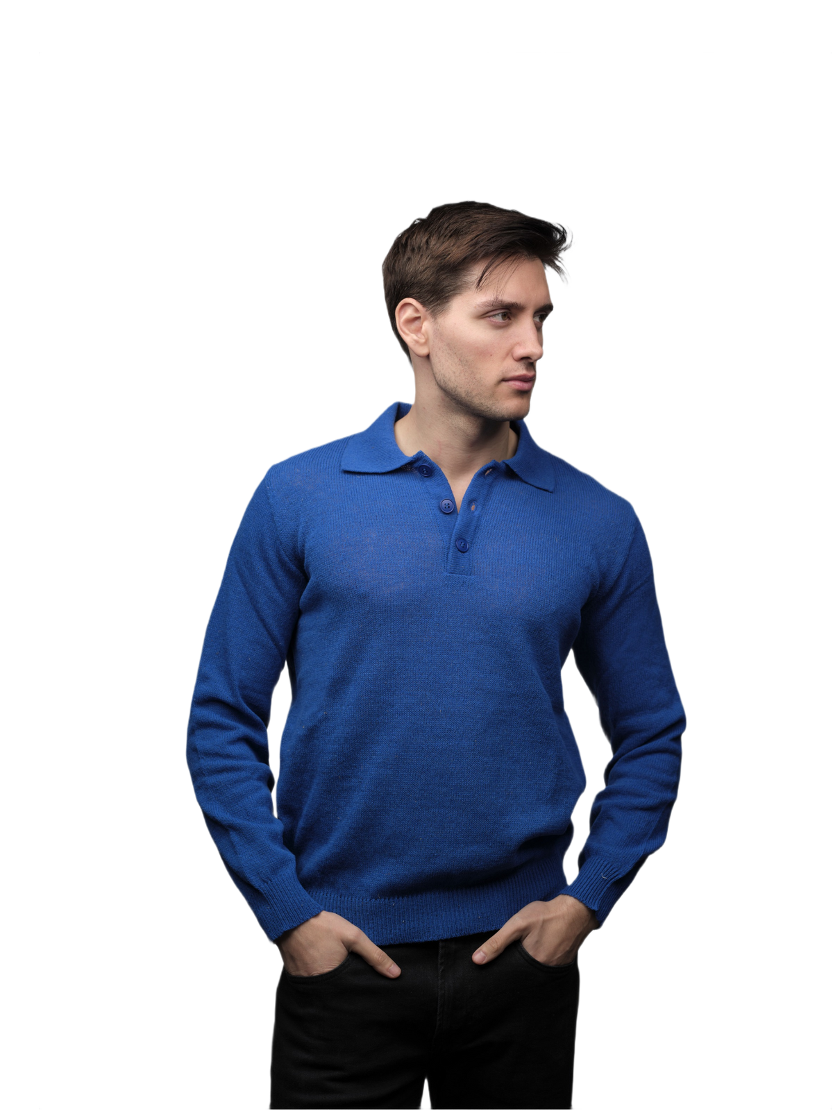 Men's Long-Sleeve Merino Wool Polo