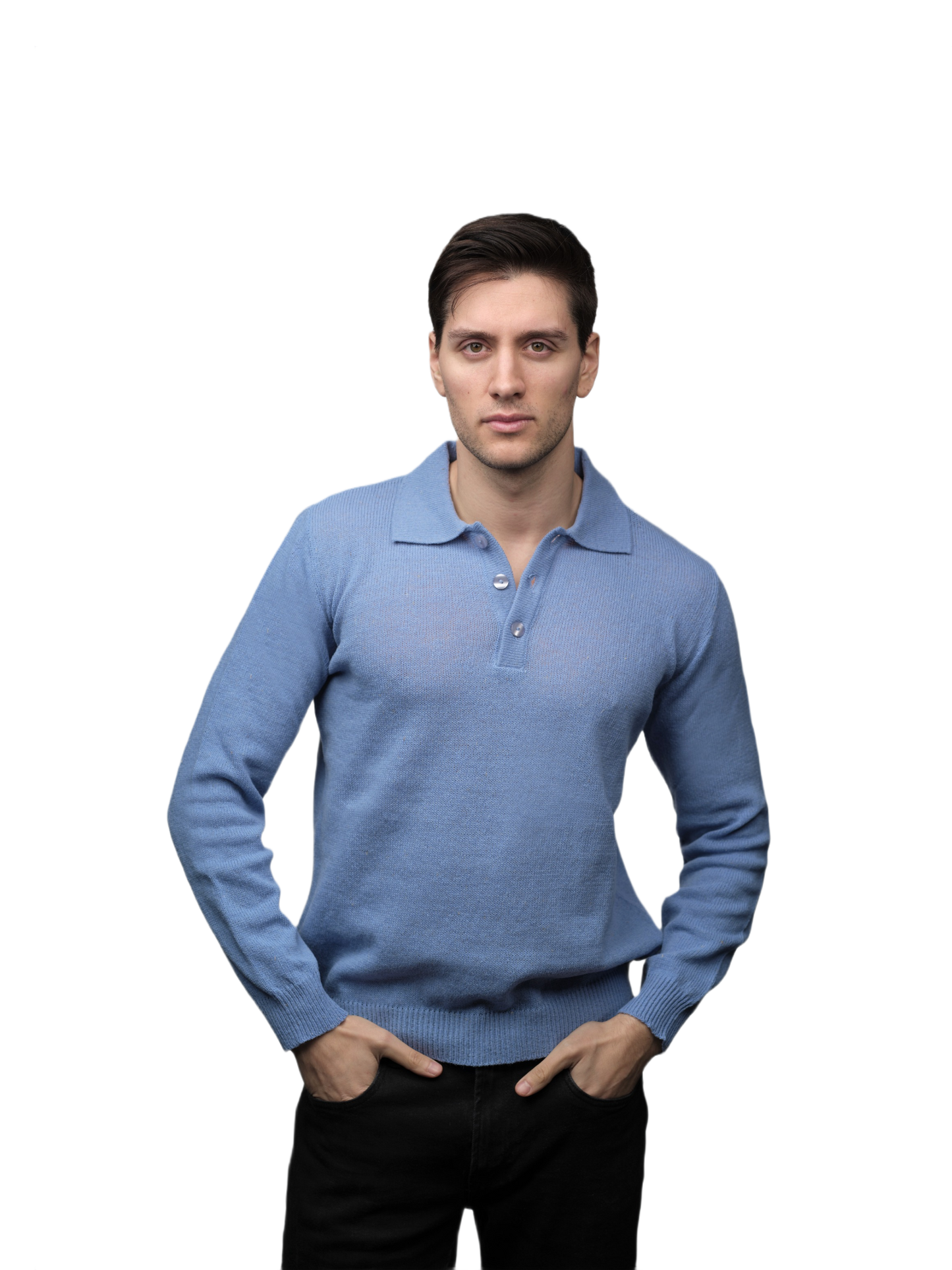 Polo Uomo Manica Lunga Lana Merino Filiera Corta-3