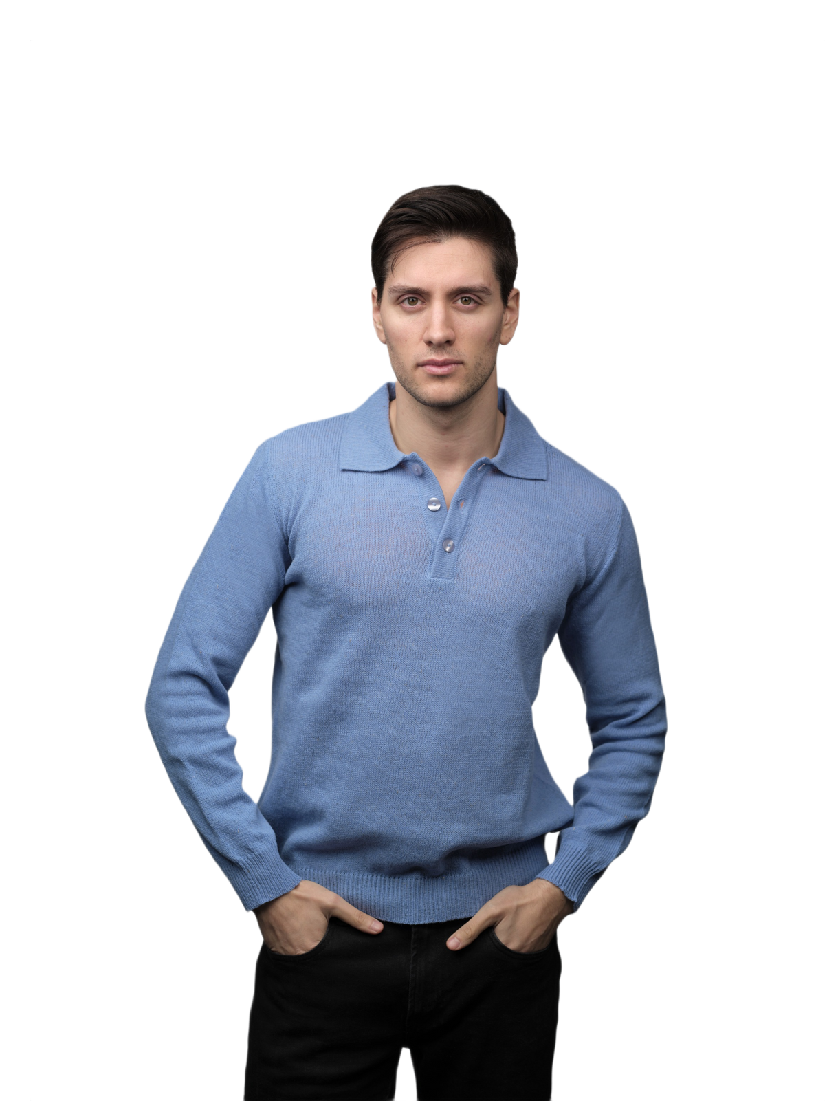 Men's Long-Sleeve Merino Wool Polo