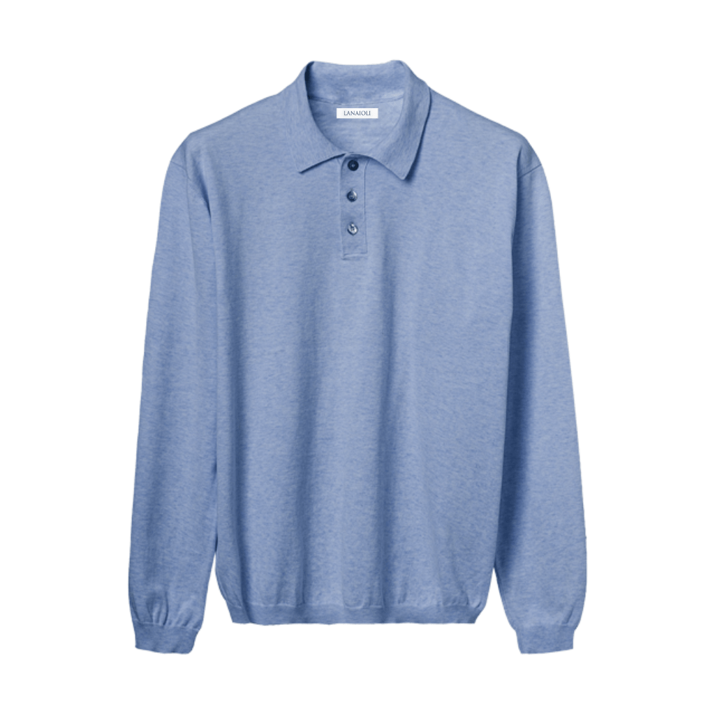 Men's Long Sleeve Polo Shirt Crafted from ELS Cotton