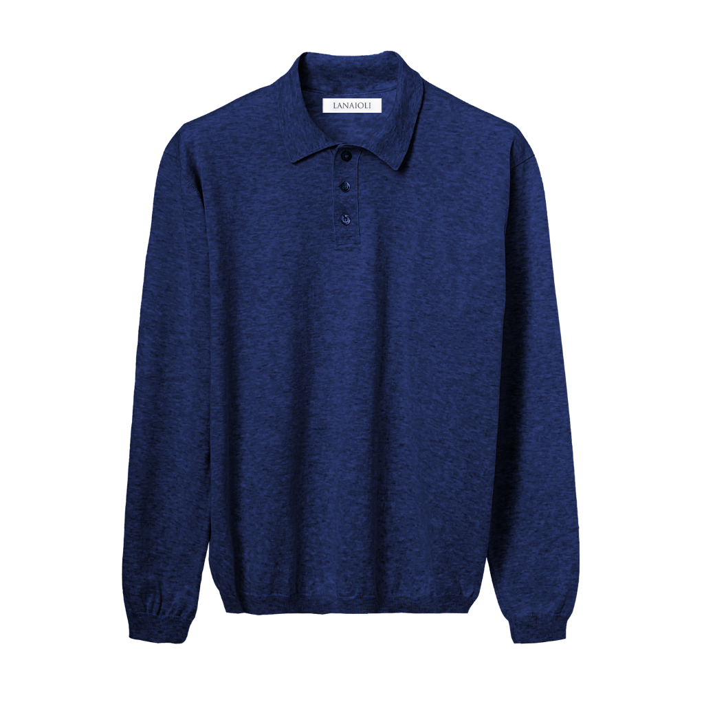 Men's Long Sleeve Polo Shirt Crafted from ELS Cotton