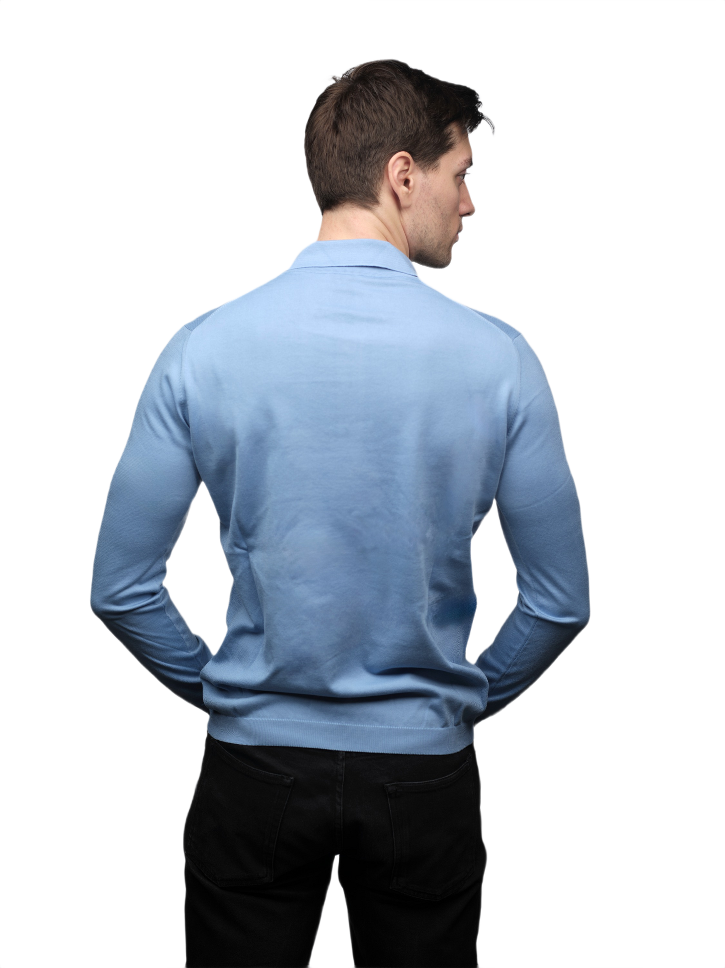 Men's Long Sleeve Polo Shirt Crafted from ELS Cotton