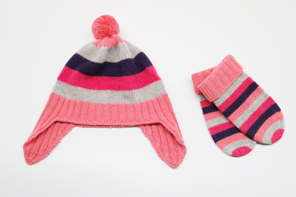 Portolano Baby-Streifen-Kaschmirfäustlinge