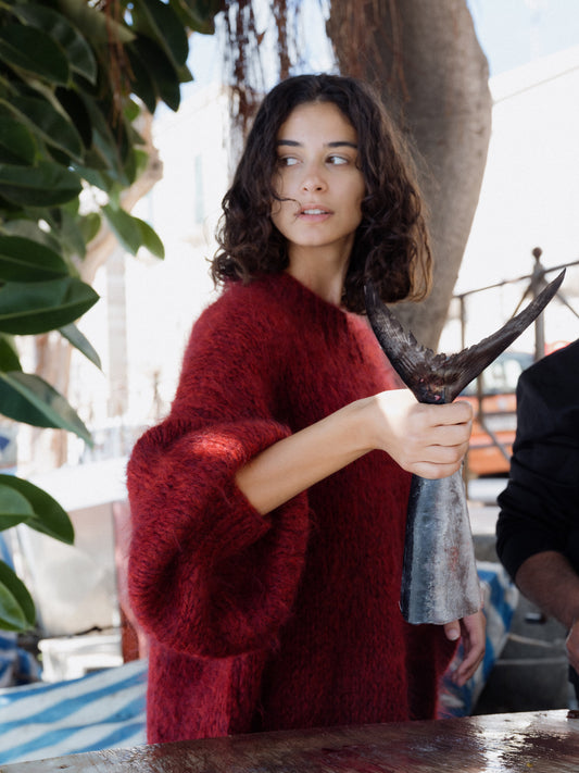 Baby-Mohair-Maxi-Pullover