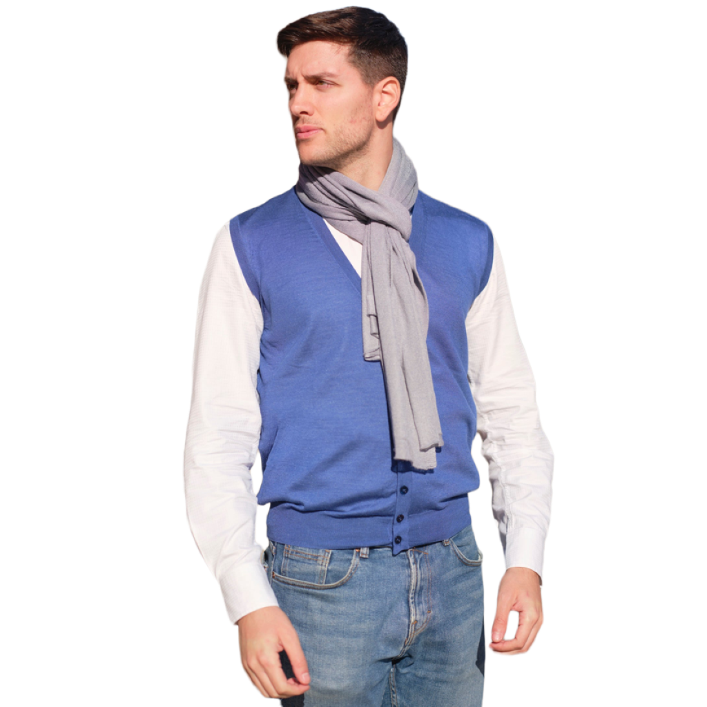 Sciarpa Uomo Leggera Misto Cashmere e Seta-0
