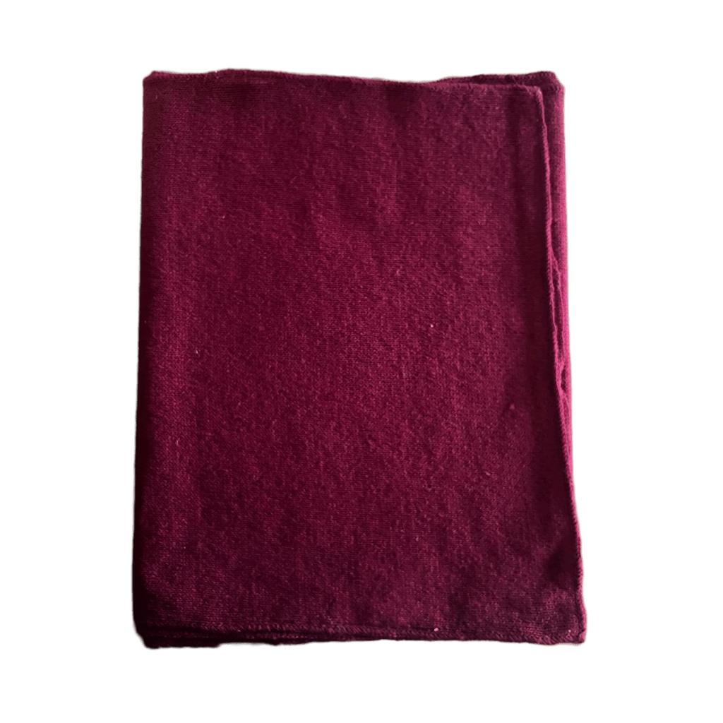 Burgundy men's shaved merino wool scarf. Premium eco-friendly accessory made in Italy with soft, sustainable wool.