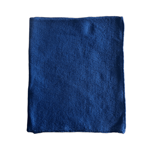 Men's shaved merino wool scarf in navy blue. Eco-friendly Italian-made accessory with soft, breathable texture.