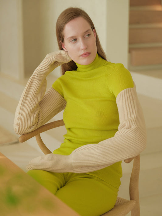 Extra Fine Merino Wool Ribbed Turtleneck 3D-Knit
