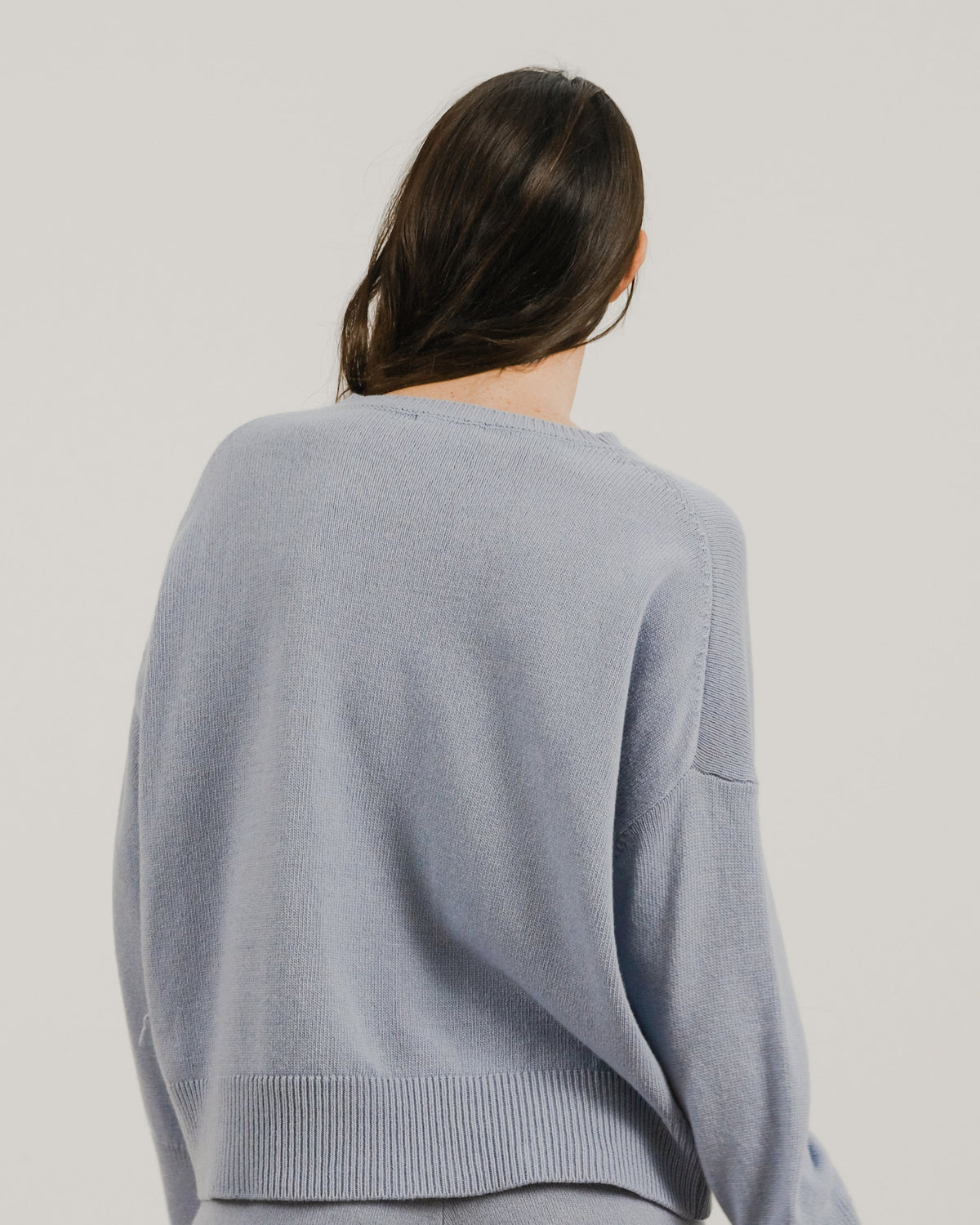 Pull décontracté à col rond en mélange cachemire