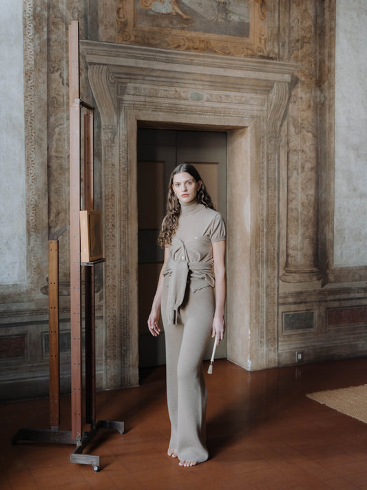 Pure Cashmere Short Sleeve Turtleneck