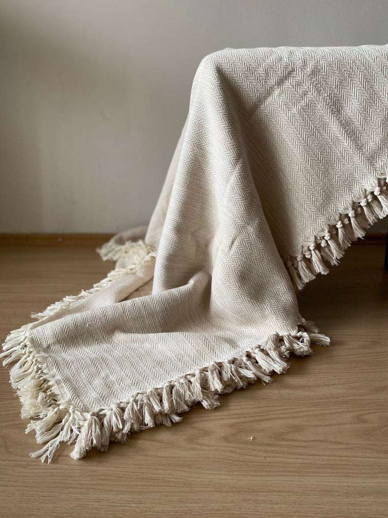 Şirince Artisanal Cotton Blanket handwoven