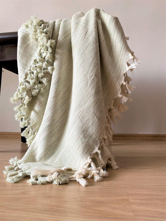 Şirince Handwoven Cotton Throw - Turkish Artisan Craft