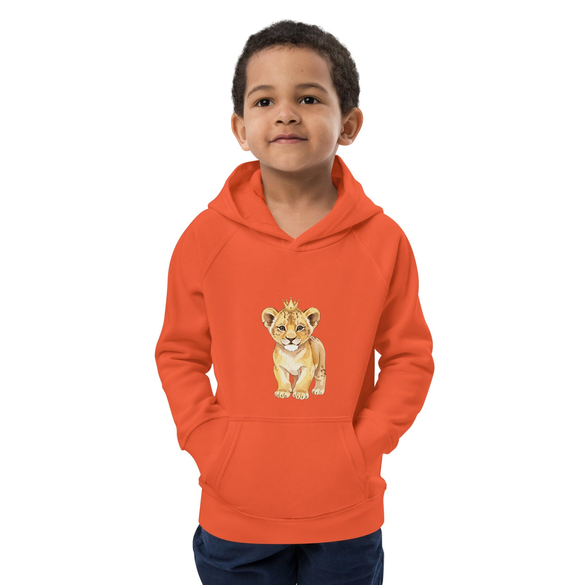 Kids eco hoodie - Baby Lion design - HenryPawHaven