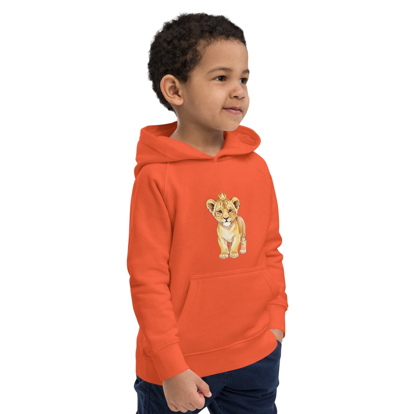Kids eco hoodie - Baby Lion design - HenryPawHaven