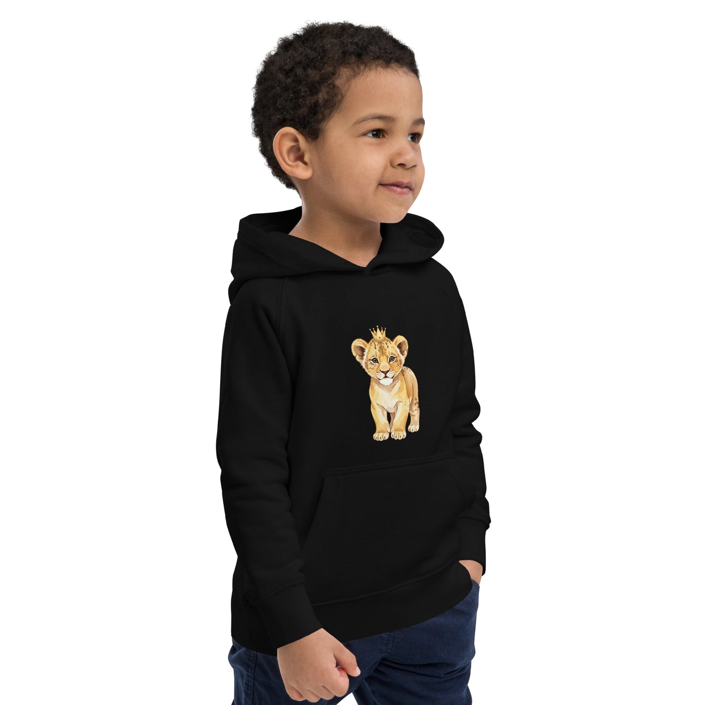 Kids eco hoodie - Baby Lion design - HenryPawHaven