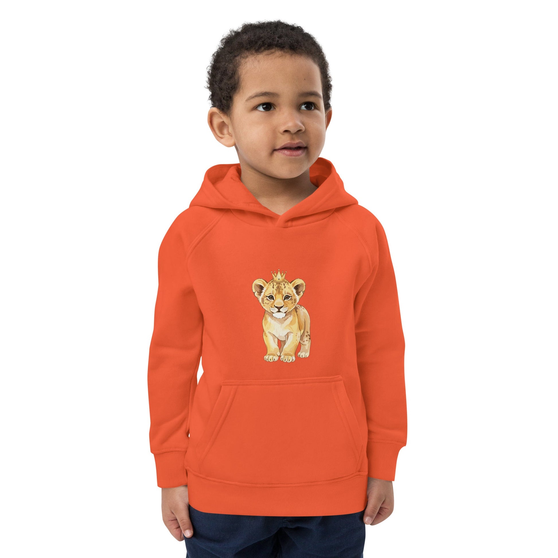Kids eco hoodie - Baby Lion design - HenryPawHaven