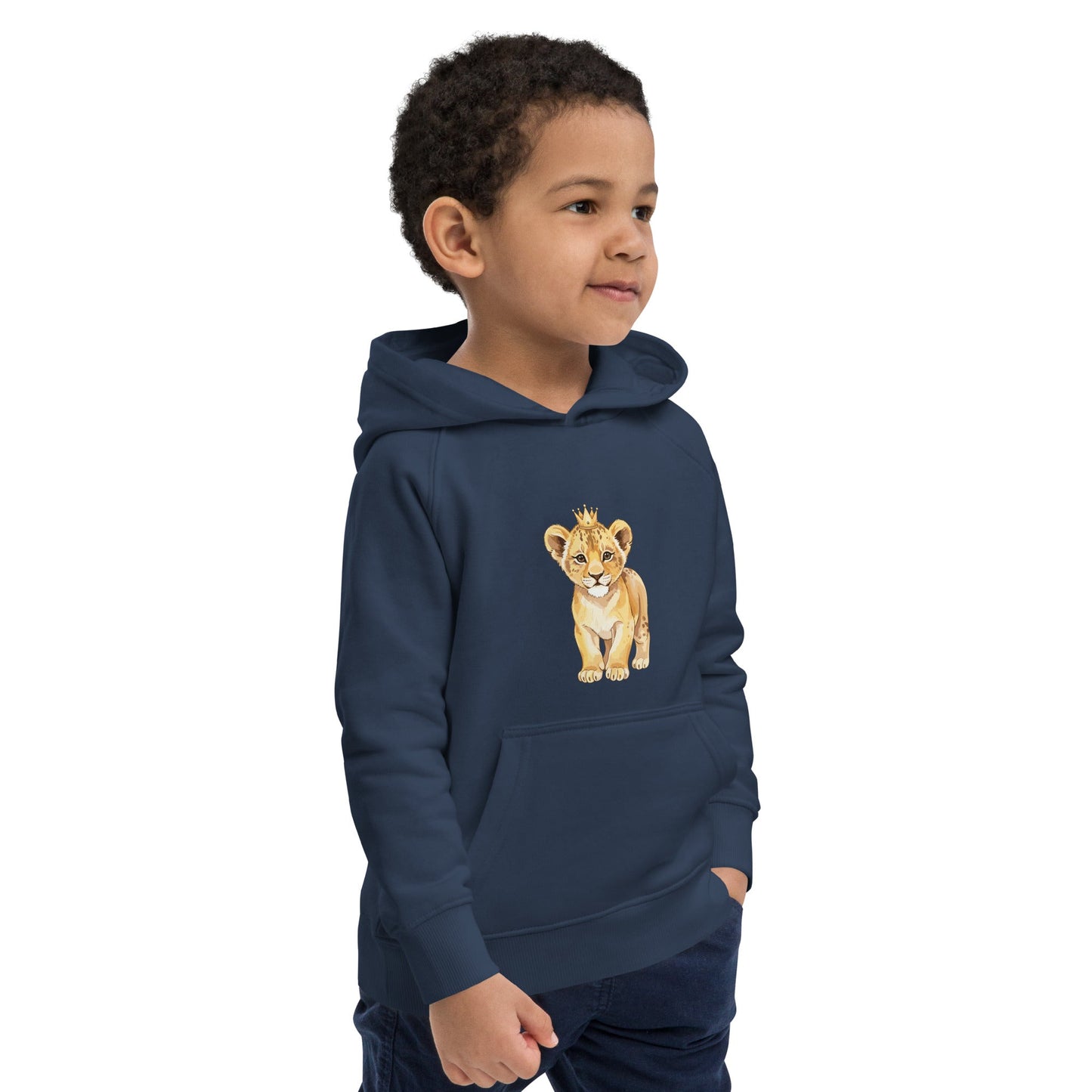 Kids eco hoodie - Baby Lion design - HenryPawHaven
