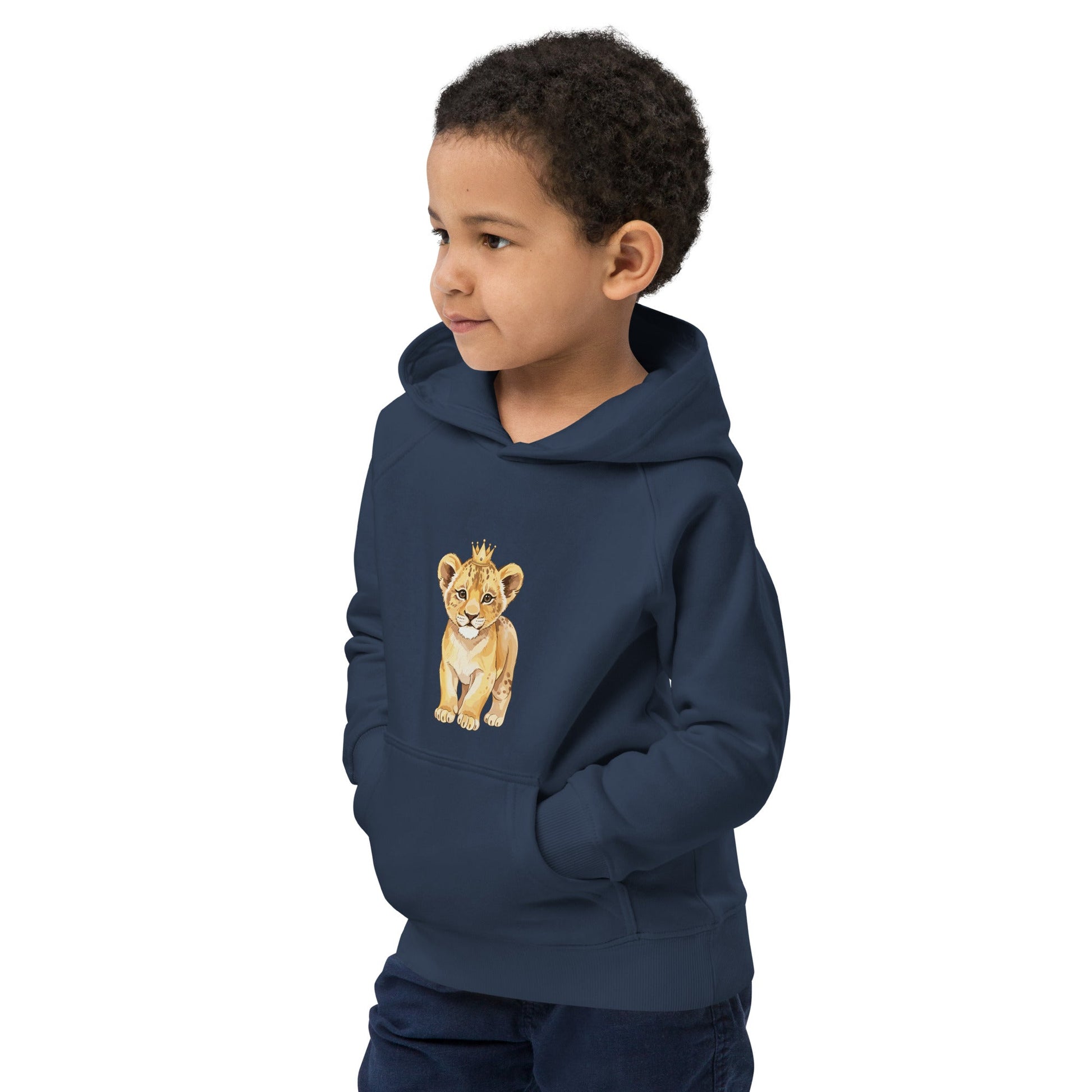 Kids eco hoodie - Baby Lion design - HenryPawHaven