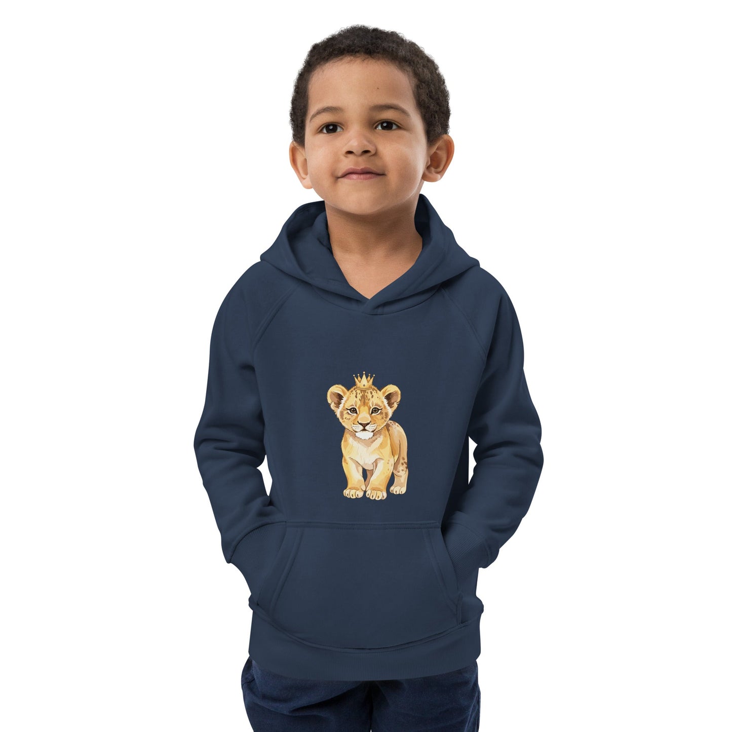 Kids eco hoodie - Baby Lion design - HenryPawHaven