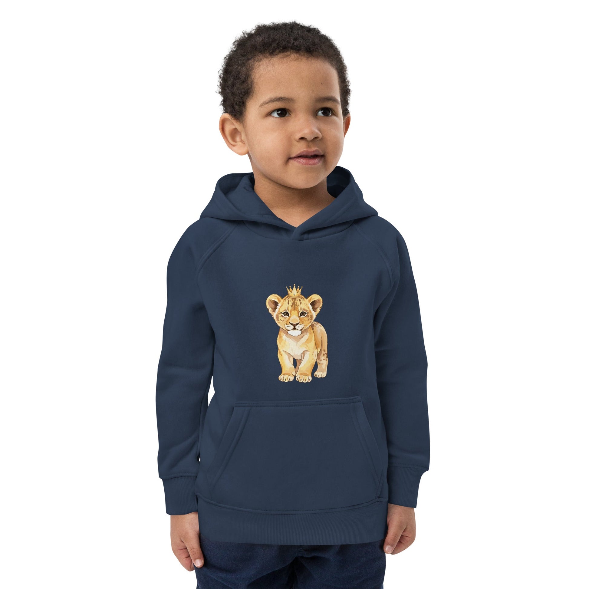 Kids eco hoodie - Baby Lion design - HenryPawHaven