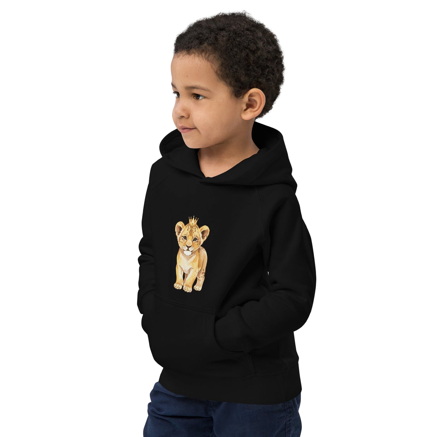 Kids eco hoodie - Baby Lion design - HenryPawHaven
