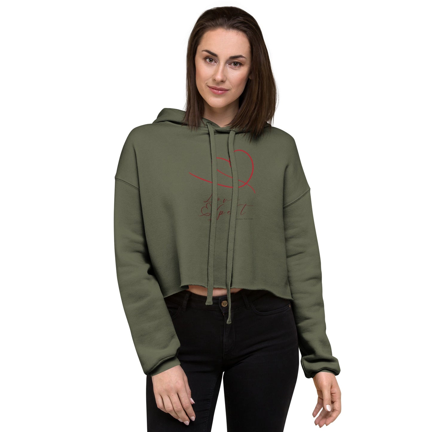 Love Expert – Women's Cropped Hoodie | Organic Valentine's Design - HenryPawHaven