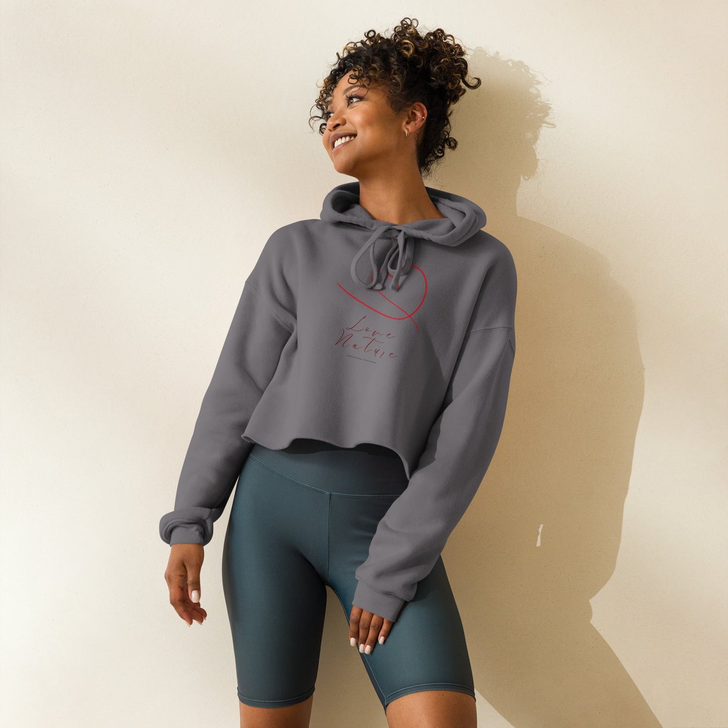 Love Nature – Women's Cropped Hoodie | Organic Valentine's Design - HenryPawHaven