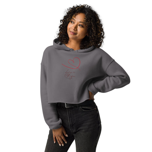 Love Yoga – Women's Cropped Hoodie | Organic Valentine's Design - HenryPawHaven
