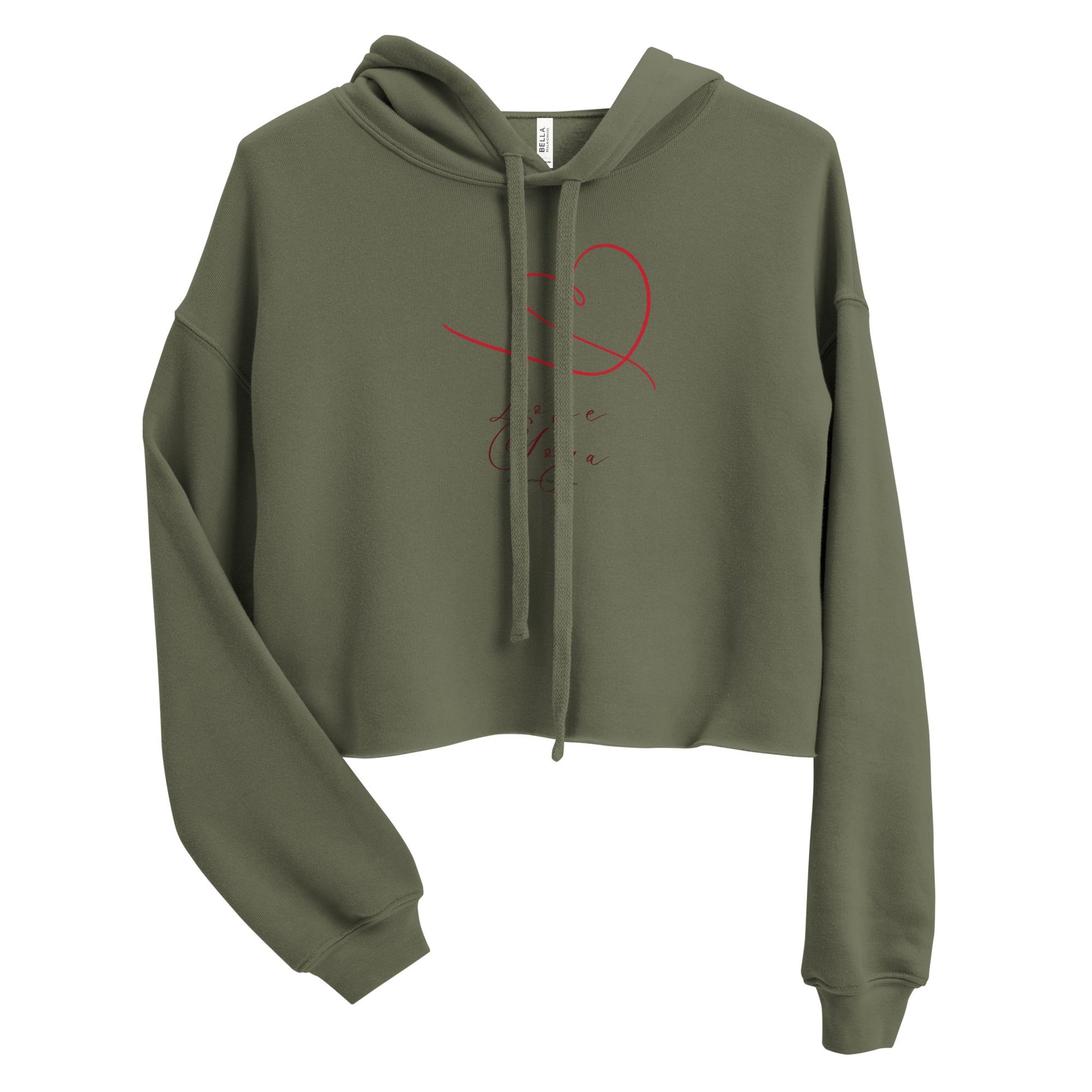 Love Yoga – Women's Cropped Hoodie | Organic Valentine's Design - HenryPawHaven